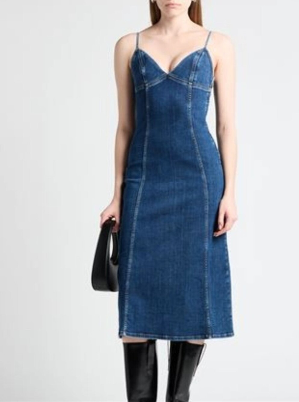 Diesel Denim Flared Midi Dress - Size L